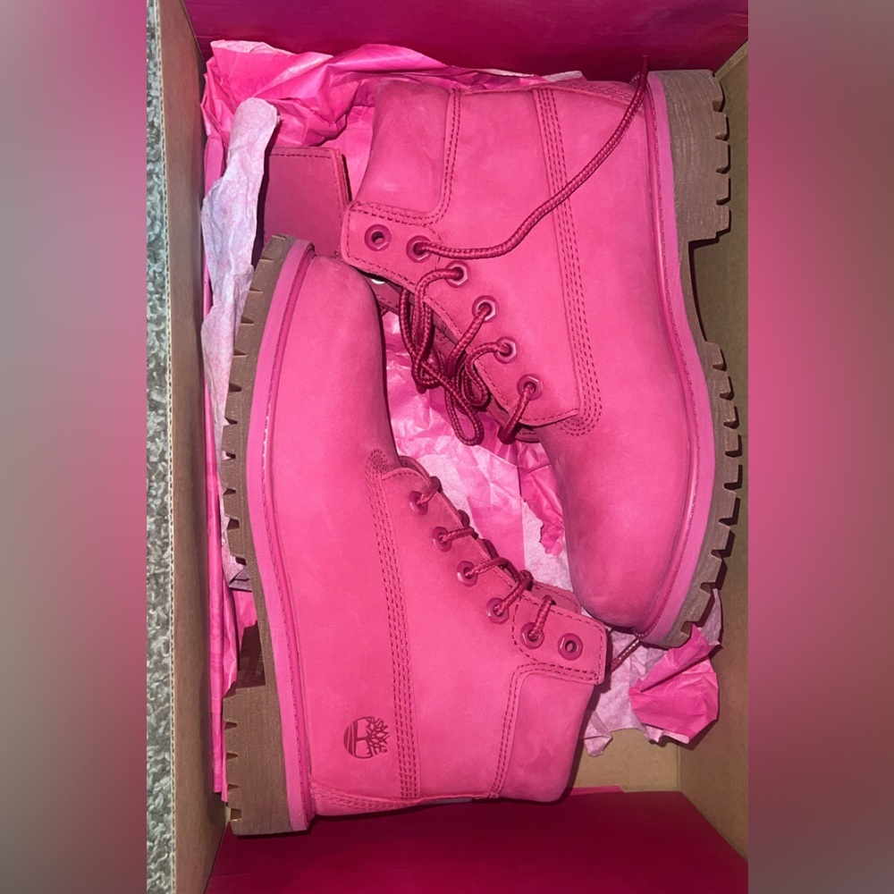 Timberland Women's Vibrant Pink Combat Boots